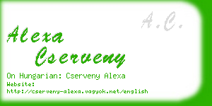alexa cserveny business card